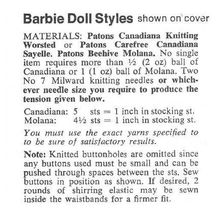 Vintage Knitting Pattern 1960s Clothing Outfits for 11.5 Inch Fashion Dolls PDF Instant Download 9 Designs 10 Ply 12 Ply
