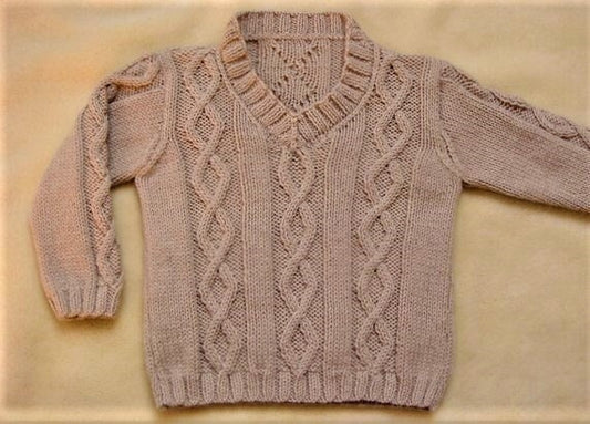 Vintage Knitting Pattern Knit Baby Boy Cable Sweater Pullover or Vest PDF Instant Digital Download Jumper 0-7 years DK 8 Ply