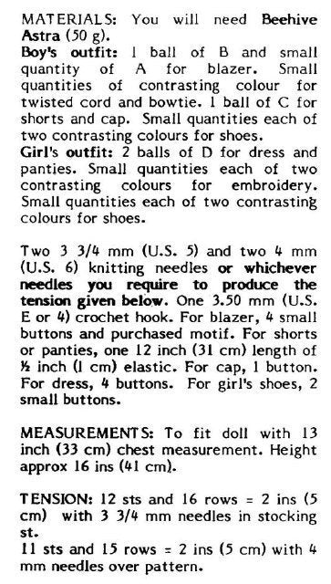 Vintage Knitting Pattern 16 Inch Soft Sculpture Cabbage Patch Kids Doll Clothes Girl Boy Fancy Outfits PDF Instant Digital Download DK