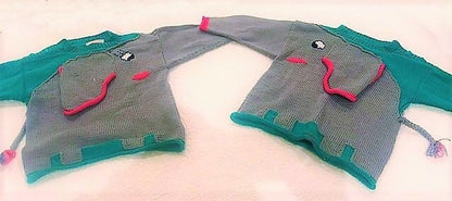 Vintage Knitting Pattern Childs Kids Elephant Sweater PDF Instant Digital Download Toddler Animal Pullover Sweater 2 3 4 yrs 5 Ply