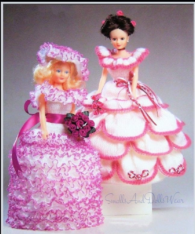 Vintage Knitting Pattern Knit Fashion Doll Toilet Roll Covers 11.5 Inch Dolls PDF Instant Digital Download Pretty Bathroom Tissue Holders