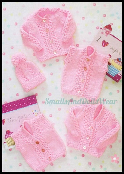 Vintage Knitting Pattern Baby Cardigans Waistcoats Hat Sweaters PDF Instant Digital Download Preemie - 2 Years Chunky 12 Ply