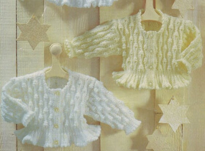 Vintage Knitting Pattern Knit Baby to Big Girl Ruffle Edged Peplum Cardigan Sweater Jacket PDF Instant Digital Download 0-8 yrs DK 8 Ply