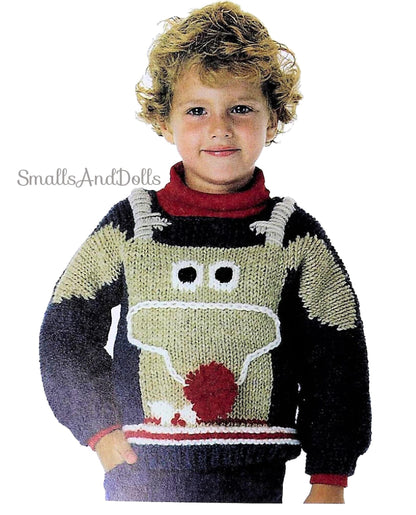 Vintage Knitting Pattern Childrens Childs Christmas Reindeer Sweater PDF Instant Digital Download Rudolph Toddler Jumper 2-6 Years 12 Ply