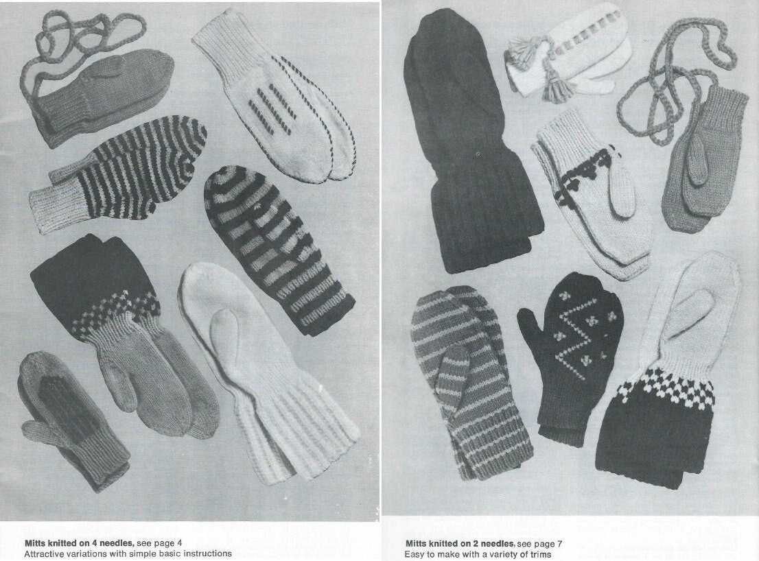 Vintage Knitting Patterns Boys Girls Childrens Socks Mittens Gloves Lot PDF Instant Digital Download Kids Quick Easy Simple Socks 2-12 Years