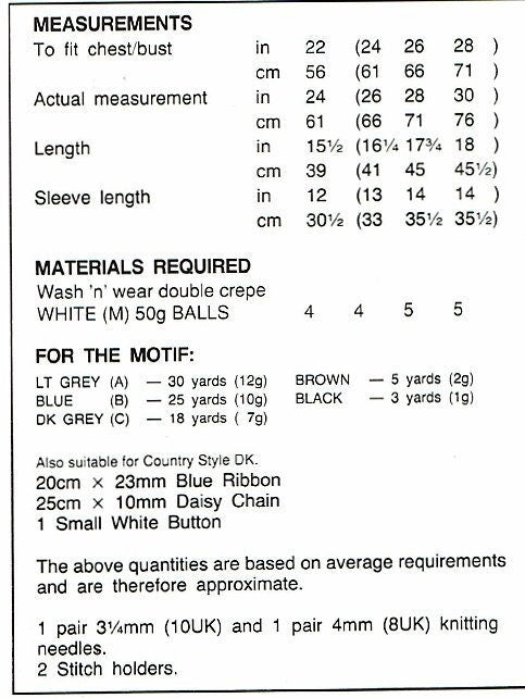 Vintage Knitting Pattern Girls Bunny Rabbit Sweater PDF Instant Digital Download 2-9 Yrs 5 Ply DK 8 Ply  Mrs Cottontail Easter Jumper