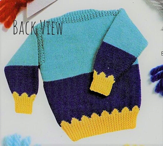 Vintage Knitting Pattern Childs Kids The Little Mermaid Sweater PDF Instant Digital Download Pullover Jumpers 4-9 yrs DK 8 Ply