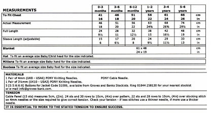 Vintage Knitting Pattern Baby Toddler Cable Knit Aran Cardigan Jacket Hat Mitts Booties Blanket Set PDF Instant Digital Download 0-6 Years