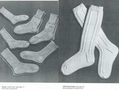 Vintage Knitting Patterns Boys Girls Childrens Socks Mittens Gloves Lot PDF Instant Digital Download Kids Quick Easy Simple Socks 2-12 Years