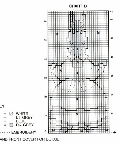 Vintage Knitting Pattern Girls Bunny Rabbit Sweater PDF Instant Digital Download 2-9 Yrs 5 Ply DK 8 Ply  Mrs Cottontail Easter Jumper