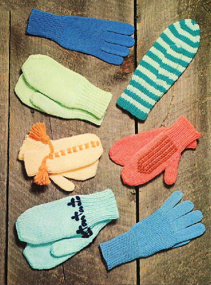 Vintage Knitting Patterns Boys Girls Childrens Socks Mittens Gloves Lot PDF Instant Digital Download Kids Quick Easy Simple Socks 2-12 Years