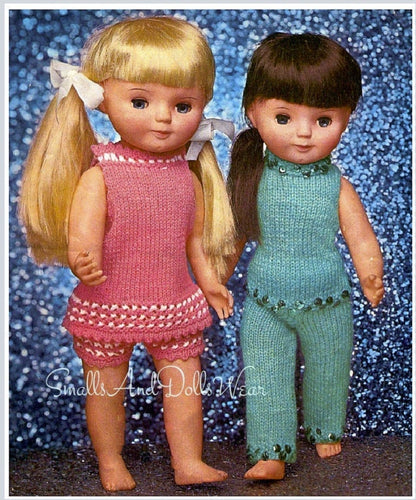 Vintage Knitting Pattern Doll Clothes Fancy Dress Set Pantsuit Pant Suit for 14 16 18 Inch Dolls PDF Instant Digital Download 4 Ply