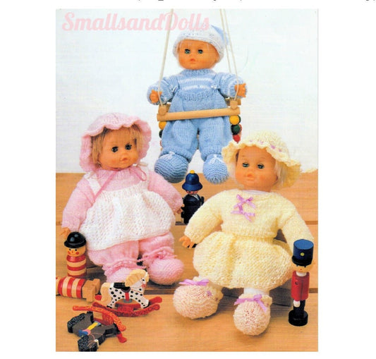 Vintage Knitting Pattern 16" Doll Clothes Outfits 10 Pieces PDF Instant Digital Download Cute Dolly Play Clothing DK