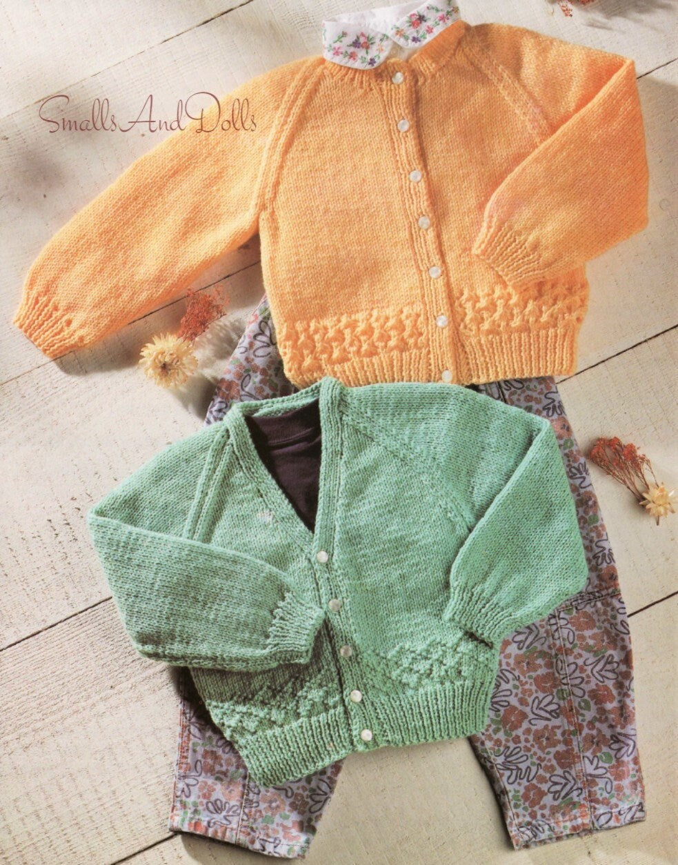 Vintage Knitting Pattern Baby to Toddler Classic Cardigan Sweaters Jumpers PDF Instant Digital Download 0 - 2 yrs DK 8 Ply