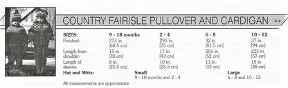 Vintage Knitting Pattern Toddler & Big Kids Chunky Sweater Hat Mitts Sets Country Brights FairIsle PDF Instant Digital Download  9m-12 yrs