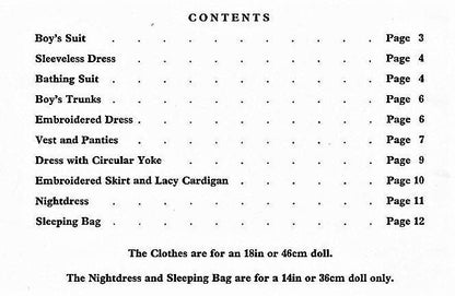 Vintage Knitting Pattern Doll Clothing for 14 inch 18 inch Dolls PDF Instant Digital Download Complete Wardrobe 11 Designs 3 Ply