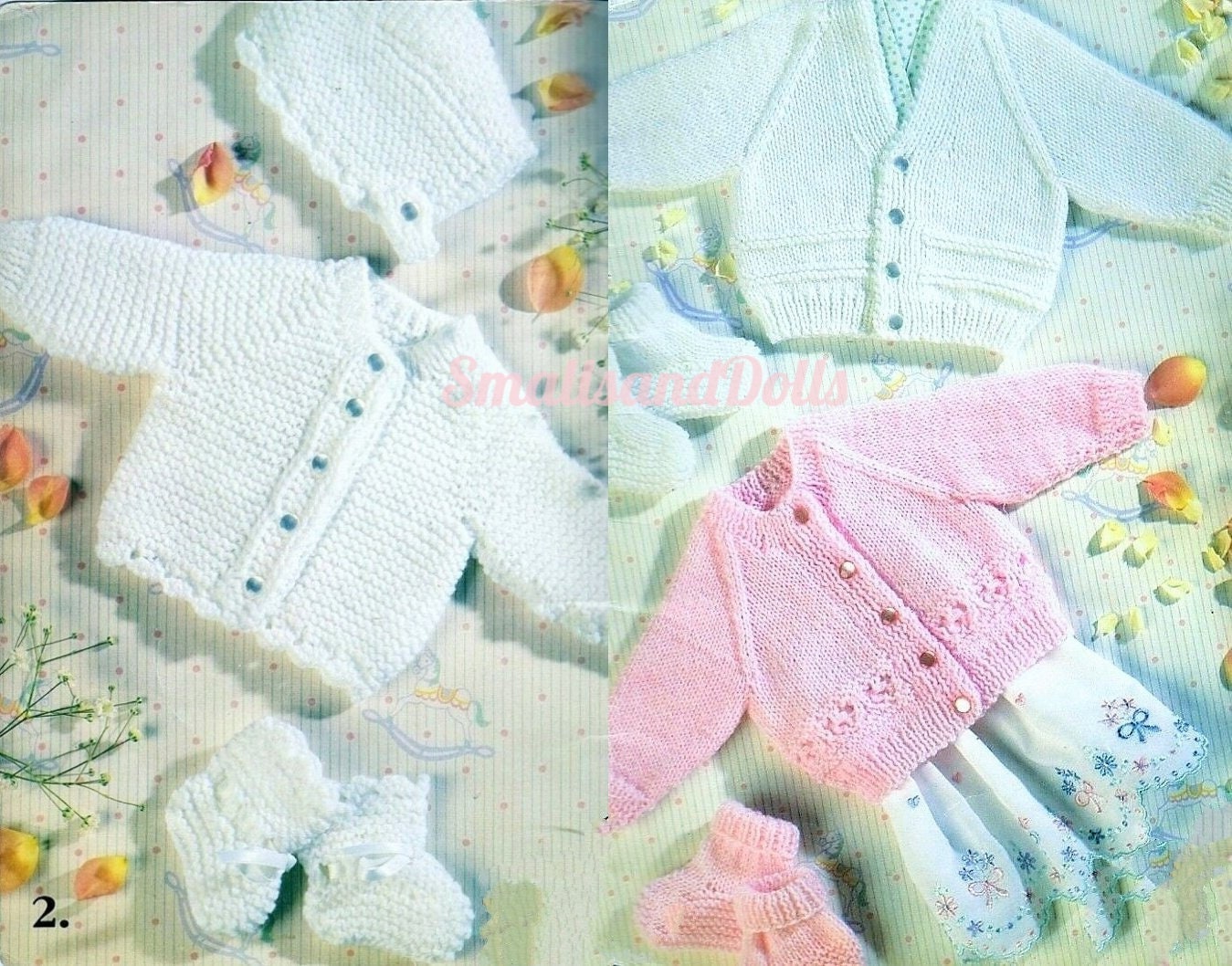 Vintage Knitting Pattern Preemie Premature Baby Hat Booties Sweater Sets PDF Instant Digital Download 3-5 and 5-8 Pounds DK and 4 Ply
