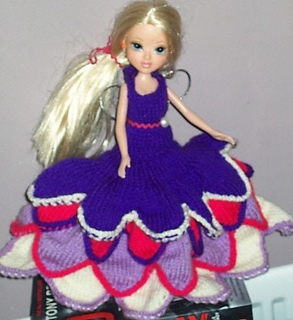 Vintage Knitting Pattern 15" Doll Pretty Fairy Princess Flower Dress Outfit PDF Instant Digital Download DK