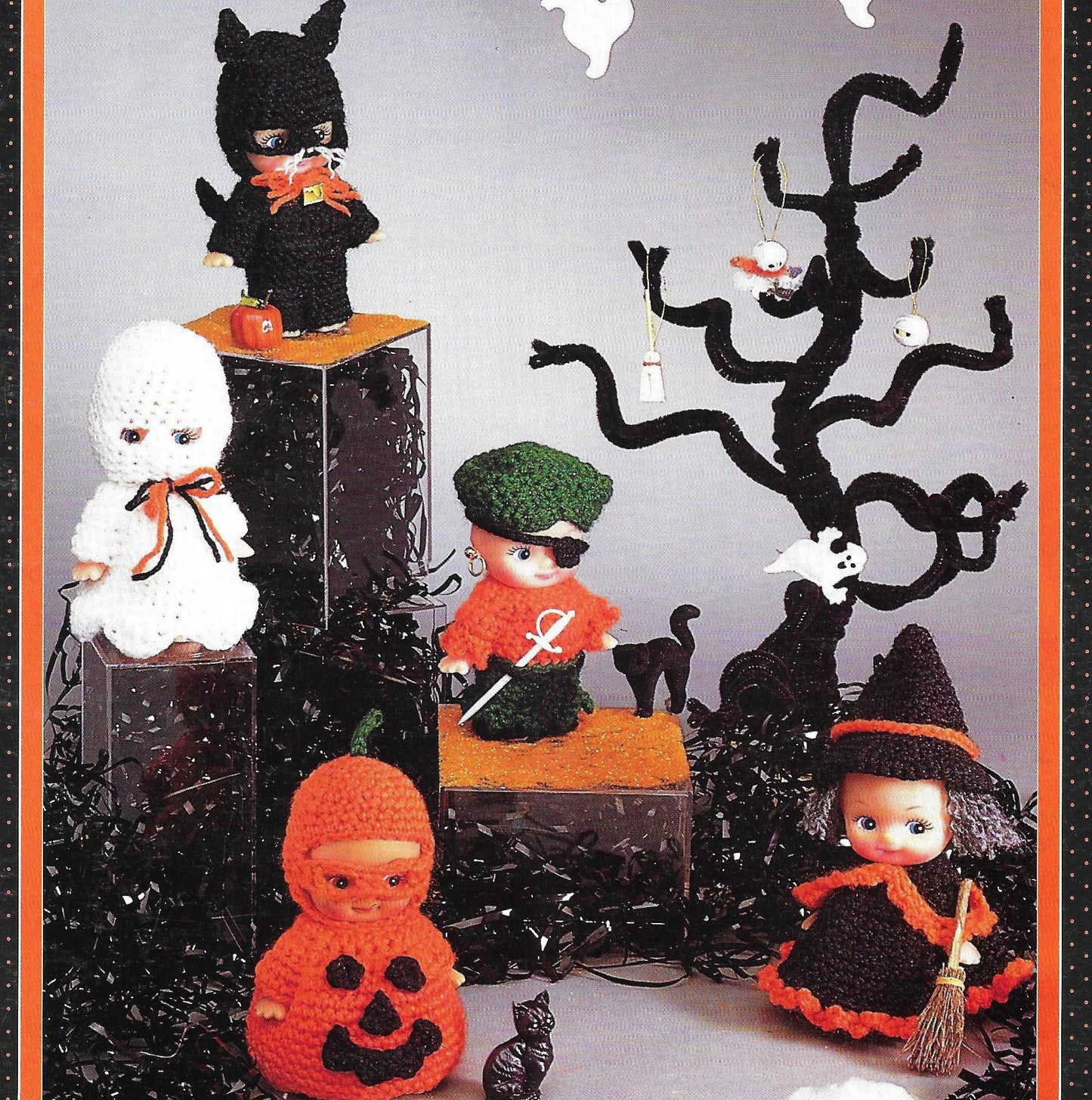 Vintage Crochet Pattern Trick-Or-Treat Halloween Costumes Clothes for 4-5" Cutie Cupid Kewpie Impkins Dolls PDF Instant Digital Download