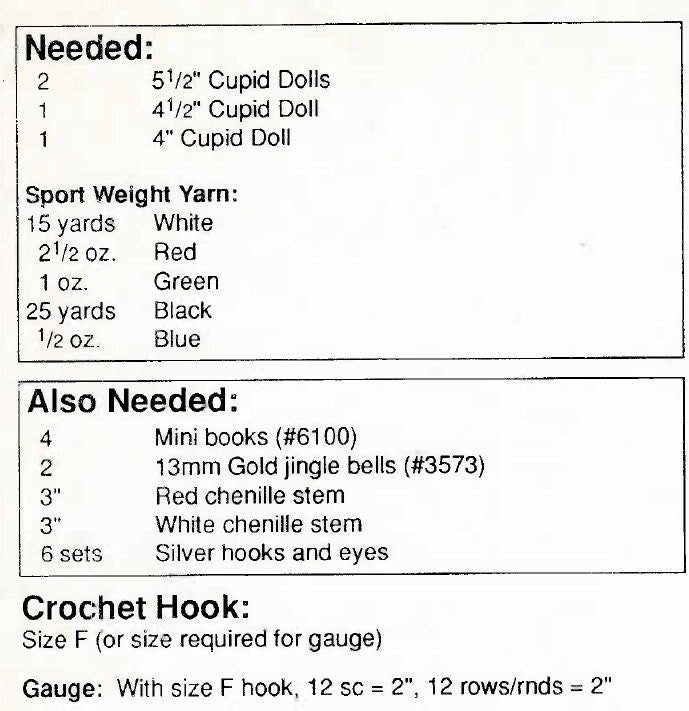 Vintage Crochet Pattern Christmas Caroler Winter Clothes for 4-6" Cutie Cupid Kewpie Impkins Dolls PDF Instant Digital Download 5 Ply