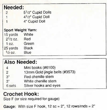 Vintage Crochet Pattern Christmas Caroler Winter Clothes for 4-6" Cutie Cupid Kewpie Impkins Dolls PDF Instant Digital Download 5 Ply