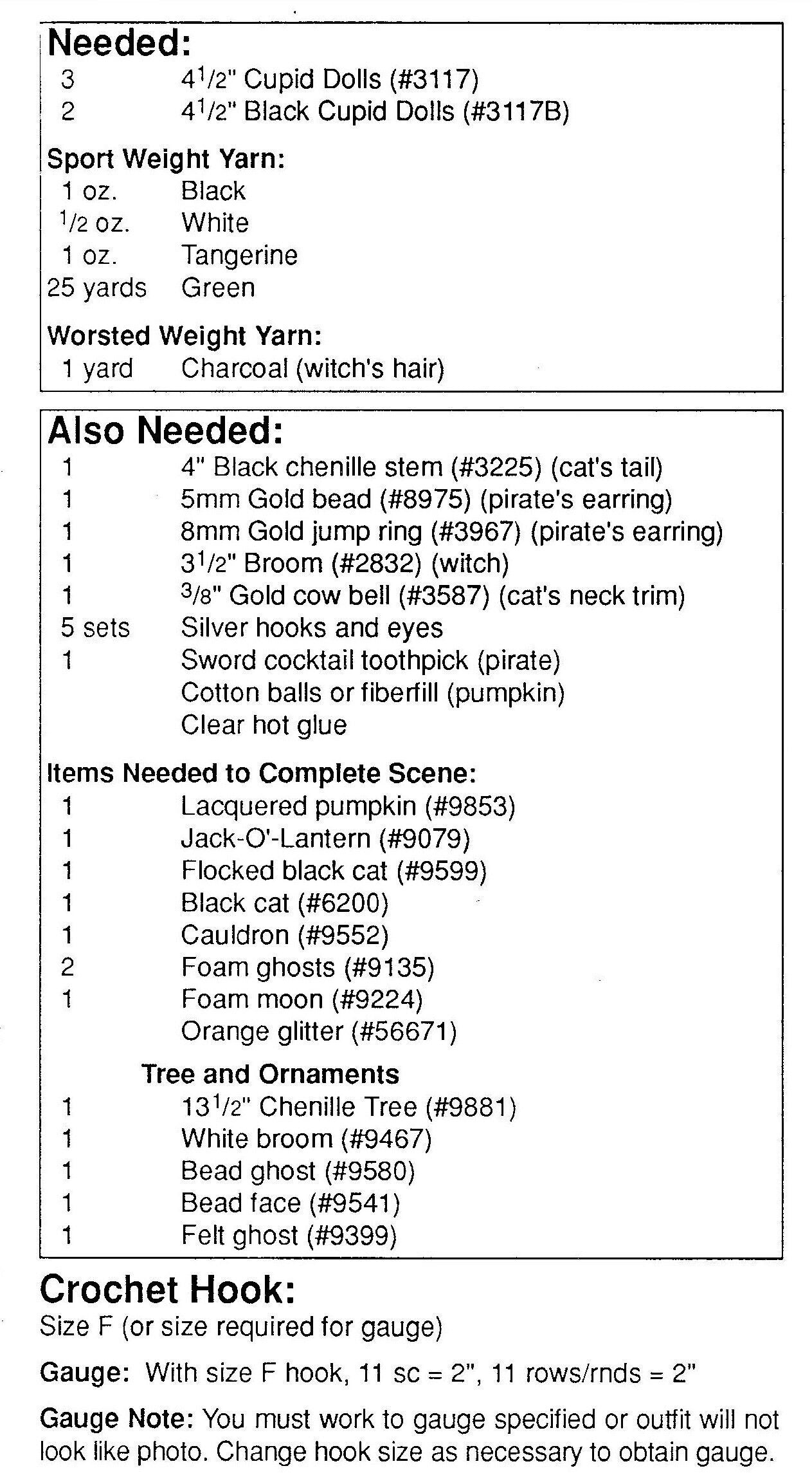 Vintage Crochet Pattern Trick-Or-Treat Halloween Costumes Clothes for 4-5" Cutie Cupid Kewpie Impkins Dolls PDF Instant Digital Download