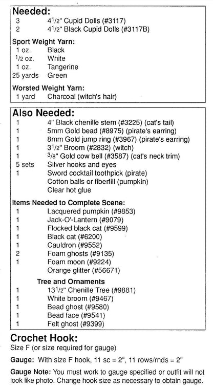 Vintage Crochet Pattern Trick-Or-Treat Halloween Costumes Clothes for 4-5" Cutie Cupid Kewpie Impkins Dolls PDF Instant Digital Download