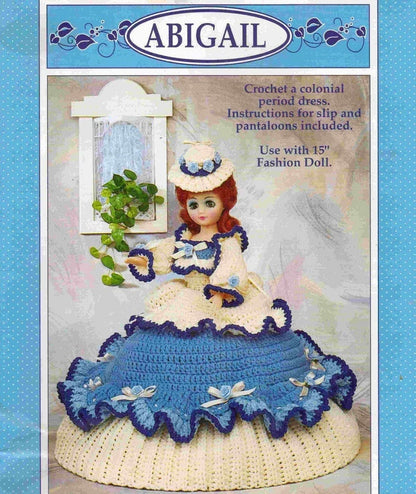 Vintage Crochet Pattern Abigail Colonial Belle Outfit For an 15 inch Doll PDF Instant Digital Download Dress Hat Pantaloons Bed Doll 10 Ply