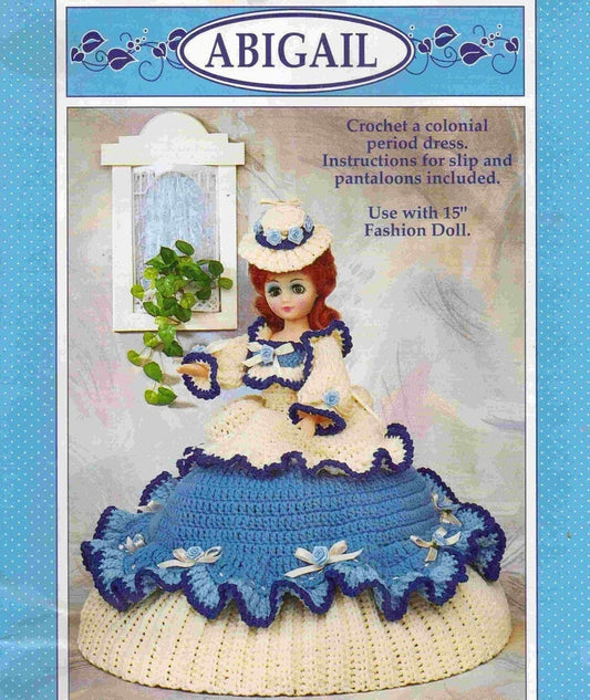 Vintage Crochet Pattern Abigail Colonial Belle Outfit For an 15 inch Doll PDF Instant Digital Download Dress Hat Pantaloons Bed Doll 10 Ply