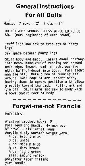 Vintage Crochet Patterns The Flower Girls Yarn Head Dolls PDF Instant Digital Download 12 Floral Craft Doll Designs Retro 1980s 4 Ply Mitzy