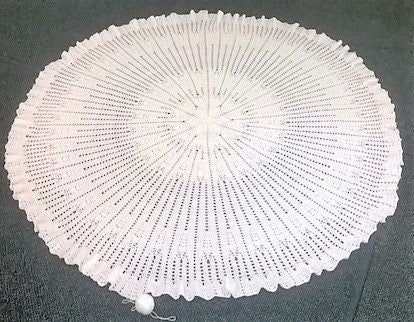 Vintage Crochet Pattern Round Circular Lacy Baby Shawl PDF Instant Digital Download in 2 Ply and 3 Ply