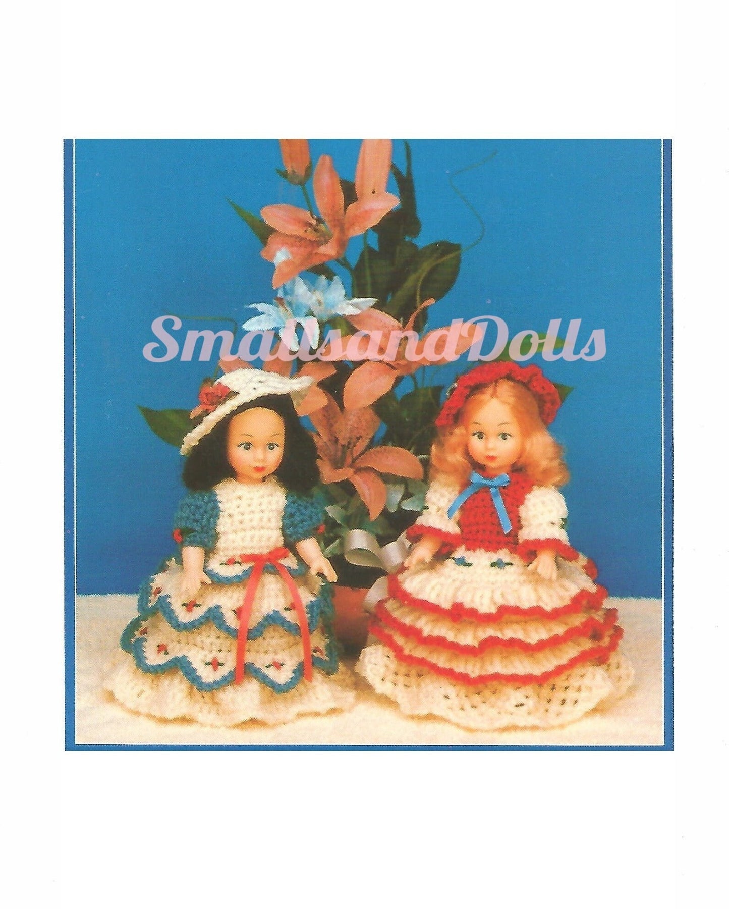 Vintage Crochet Pattern 6" Little Ladies Air Freshener Dolls Outfits PDF Instant Digital Download 5 Ply