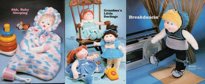 Vintage Crochet Patterns 15 16 18 Inch Soft Sculpture Cabbage Patch kids Doll Clothes Girl Boy 14 Crocheted Outfits PDF Instant Digital Down