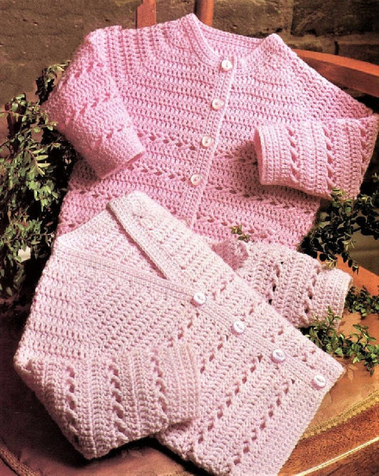 Vintage Crochet Pattern Baby to Toddler Cardigans Sweaters 2 Styles PDF Instant Digital Download Newborn to 2 Years 4 Ply