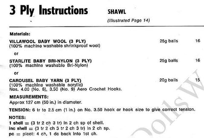 Vintage Crochet Pattern 50" Lacy Picot Shell Stitch Round Baby Shawl Blanket Circular Circle PDF Instant Digital Download 3 Ply