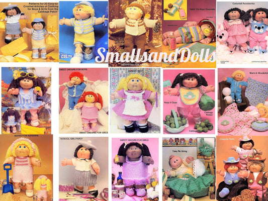 Vintage Crochet Patterns Cabbage Patch Kids Dolls Outfits 20 Designs  PDF Instant Digital Download Girl Boy Dolls Easy to Stitch in 10 Ply