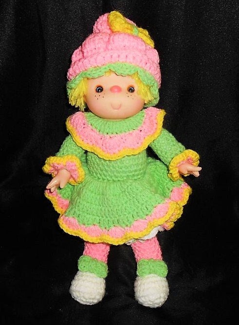 Vintage Crochet Pattern 14" Lollipop Lane Bubble Gum Yarn Head Doll PDF Instant Digital Download Retro 1980s Bubblegum Dumplin Designs 4 Ply