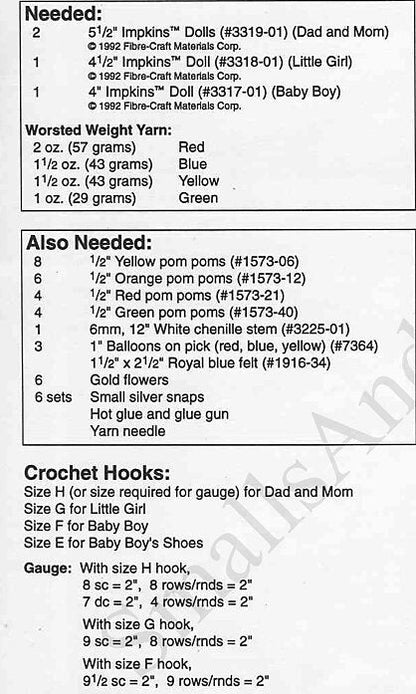 Vintage Crochet Pattern Circus Clown Doll Clothes for 4" 5" 6" Impkins Cutie Cupid Kewpie Dolls PDF Instant Digital Download 10 Ply