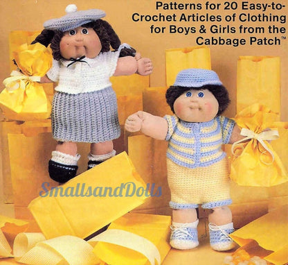 Vintage Crochet Patterns Cabbage Patch Kids Dolls Outfits 20 Designs  PDF Instant Digital Download Girl Boy Dolls Easy to Stitch in 10 Ply
