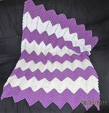 Vintage Crochet Pattern Classic Rainbow Ripple Baby Afghan Blanket PDF Instant Digital Download Quick Easy ZigZag Lapghan 22x33 4 Ply