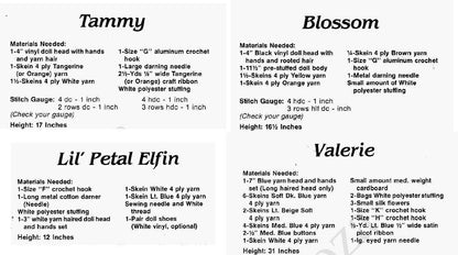 Vintage Crochet Sweeties Yarn Head Doll Patterns 12 to 31 Inch Dolls and Clothes 10 Designs PDF Instant Digital Download Retro 1980s 4 Ply