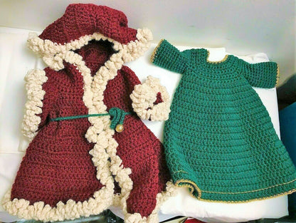 Vintage Crochet Pattern 14" Old St Nick Santa Claus Doll Old World Christmas Robe Staff PDF Instant Digital Download 10 Ply