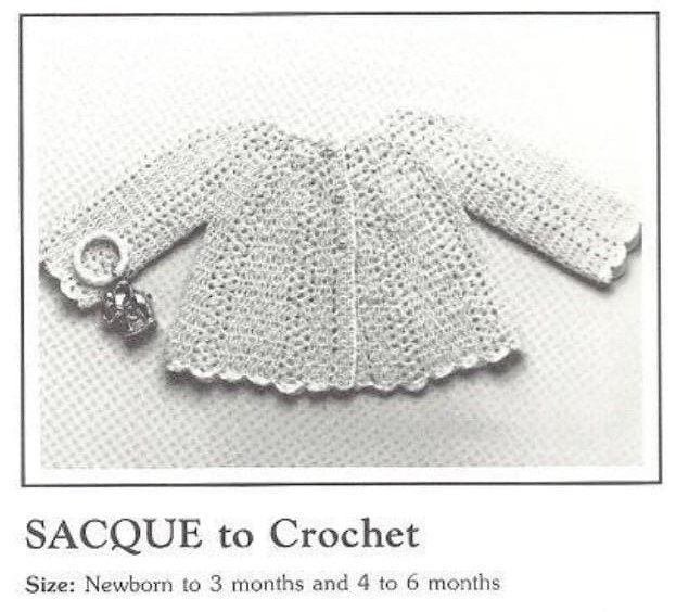 Vintage Crochet Pattern Classic Shell Stitch Heirloom Layette Set Dress Bonnet Booties Blanket PDF Instant Digital Download 0-6m DK 1970s
