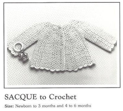 Vintage Crochet Pattern Classic Shell Stitch Heirloom Layette Set Dress Bonnet Booties Blanket PDF Instant Digital Download 0-6m DK 1970s