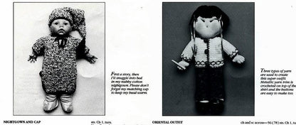 Vintage Crochet Pattern 16 17 19 Inch Soft Sculpture Doll Clothes PDF Instant Digital Download Cabbage Patch Kids 10 School Playtime Outfits