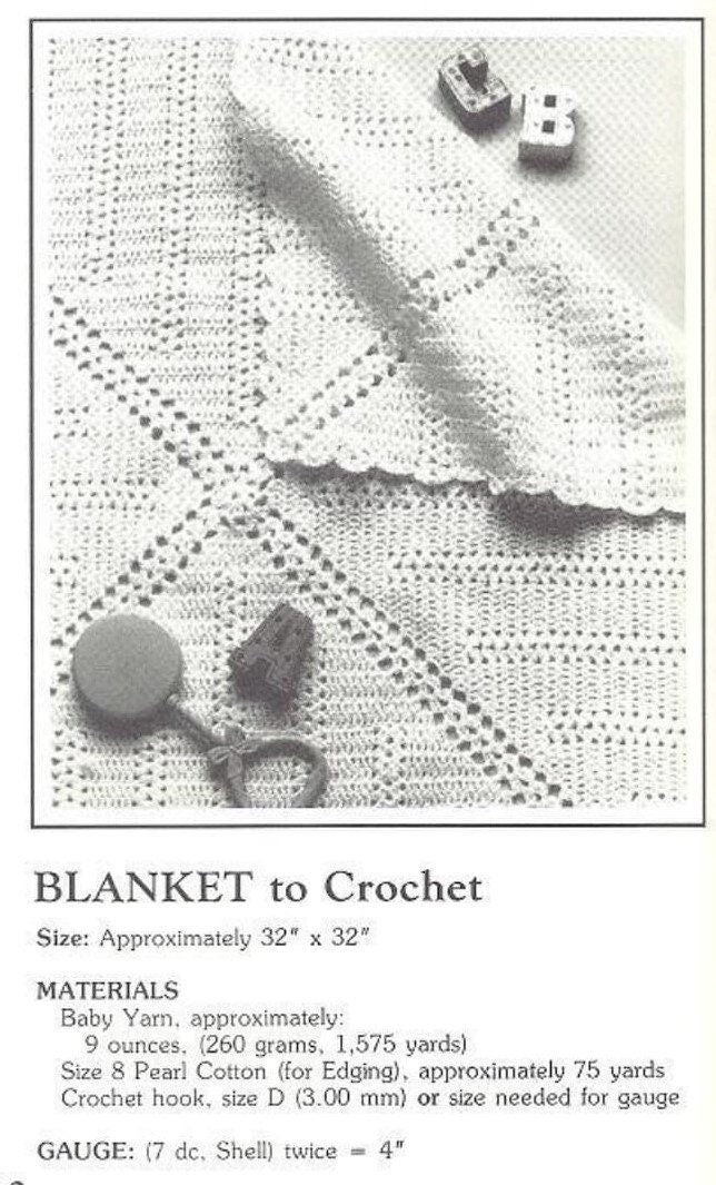 Vintage Crochet Pattern Classic Shell Stitch Heirloom Layette Set Dress Bonnet Booties Blanket PDF Instant Digital Download 0-6m DK 1970s
