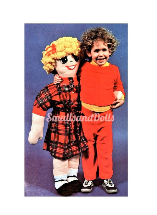 Vintage Sewing Pattern Hazel A Life Size Doll Soft Sculpture Toy Three Sizes PDF Instant Digital Download Large Dolly Cotton Fabrics
