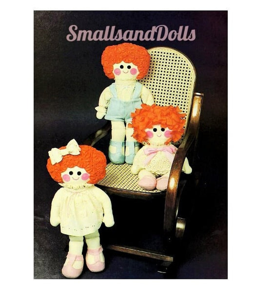 Vintage Sewing Pattern 18" 20" Rag Doll Family Soft Sculpture Fabric Dolls Brother Sister Baby PDF Instant Digital Download Soft Toys