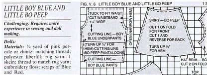 Vintage Sewing Pattern 27" Little Bo Peep and Boy Blue Soft Sculpture Fabric Dolls PDF Instant Digital Download Storybook Girl Boy Soft Toys