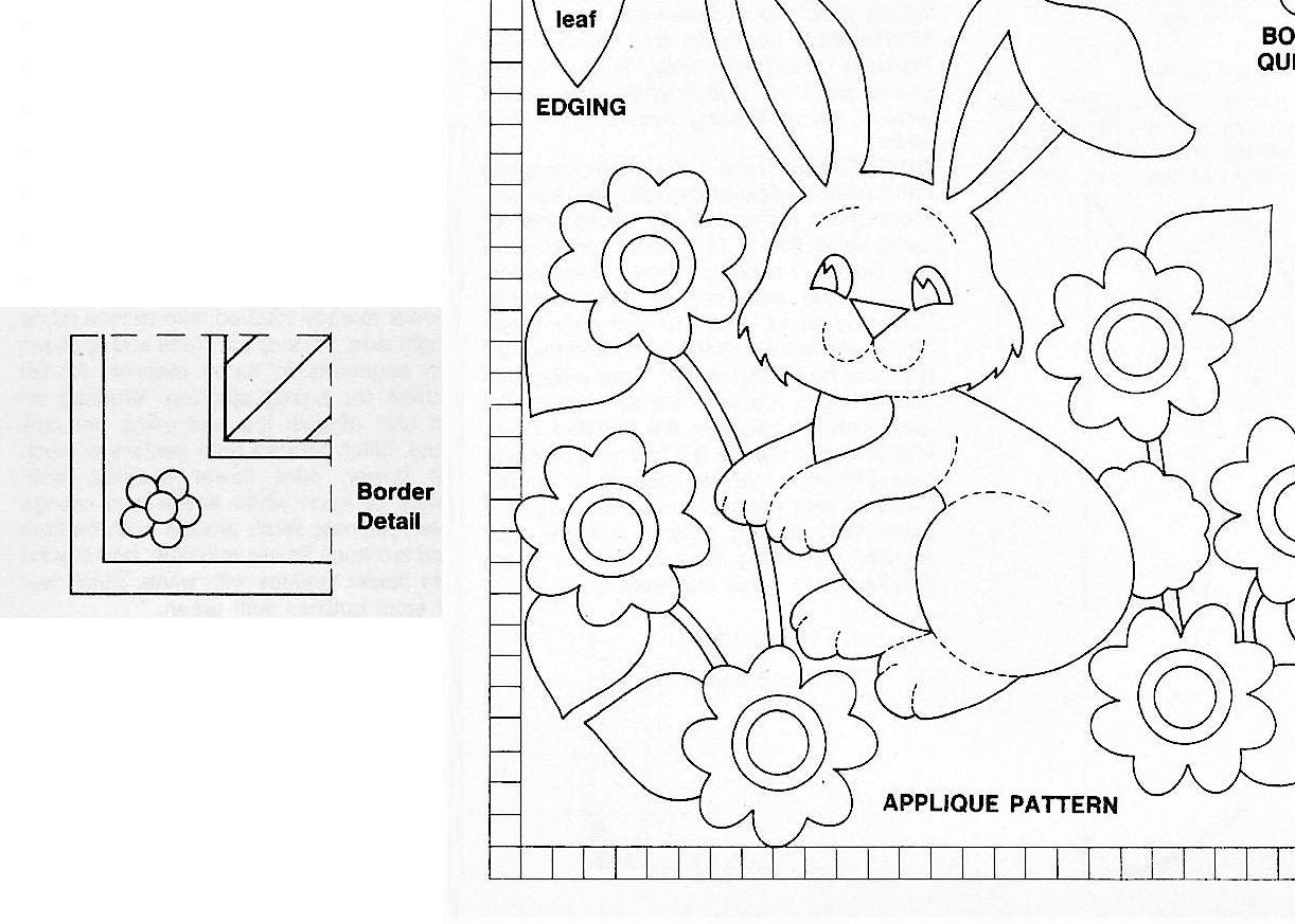 Vintage Sewing Pattern Gingham Bunny Baby Quilt and Matching Bunny Rabbit Soft Toy PDF Instant Digital Download Applique Crib Quilt Blanket